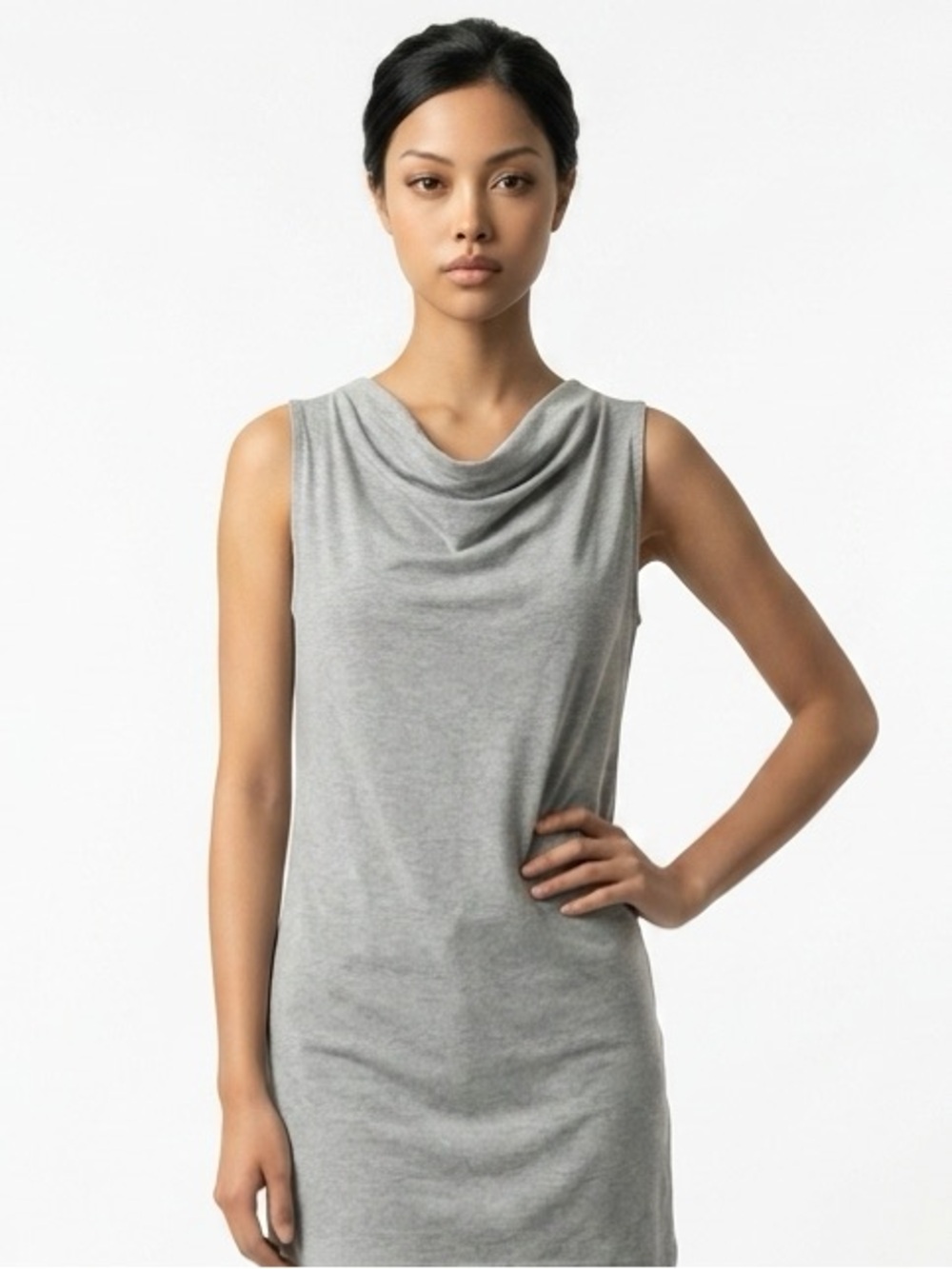 PATAGONIA | Gray Drape Neck Sleeveless Tunic Length Dress Women’s Size Small
